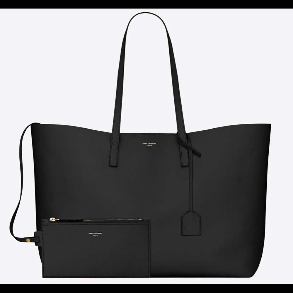 Saint Laurent black leather tote